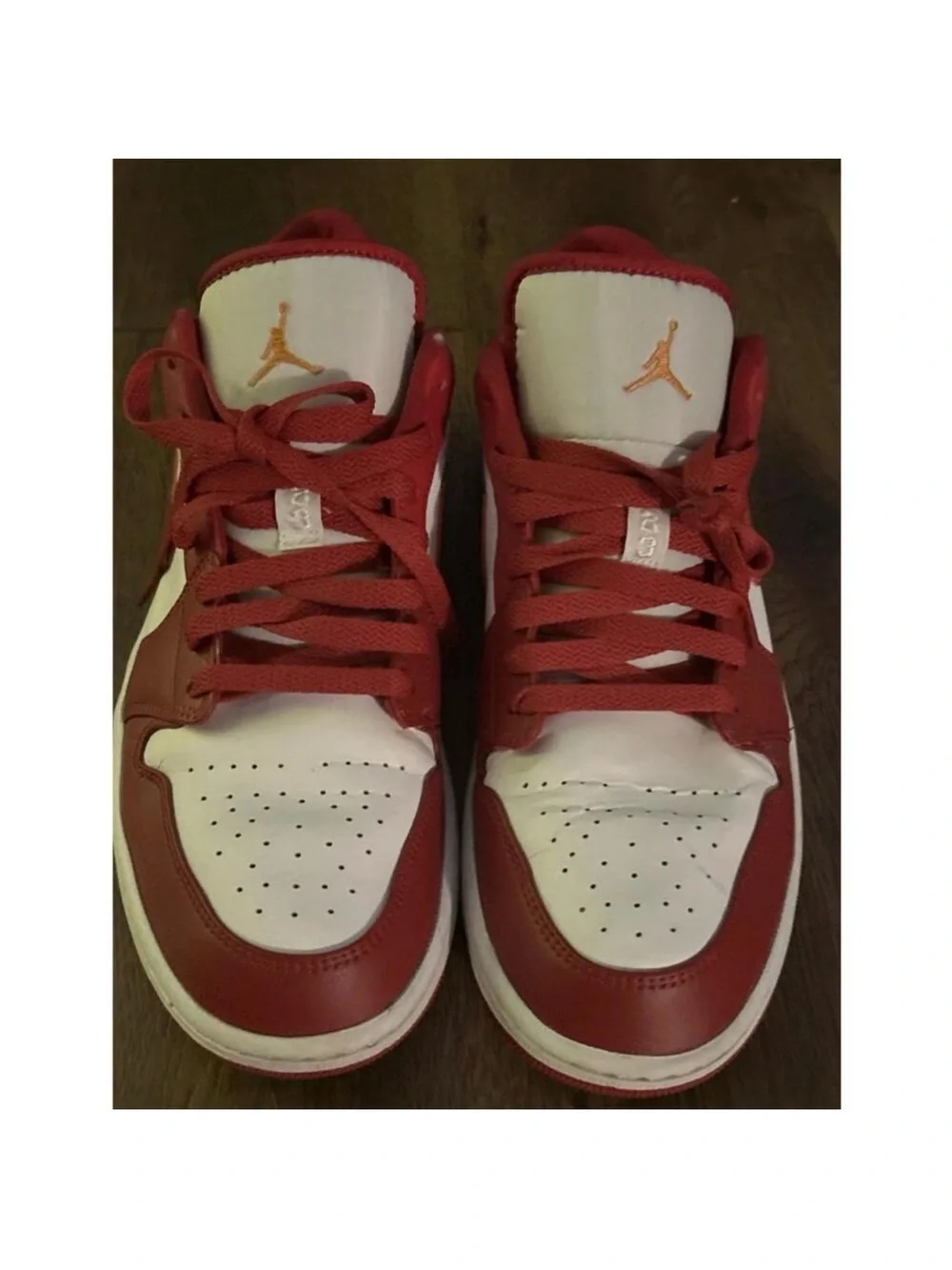 Jordan Low Top Sneakers in White and Red - Picture 2 of 10